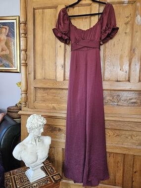 Altar'd State Burgundy Jumpsuit With Beautiful Bodice Details & Fitted Waist